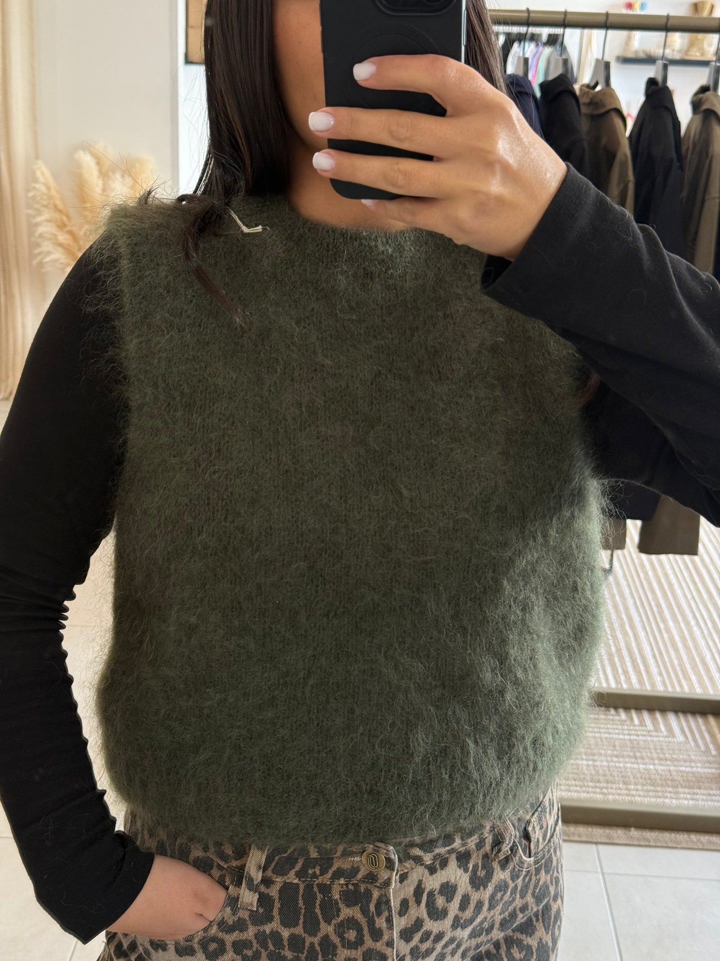 Pull sans manches mohair